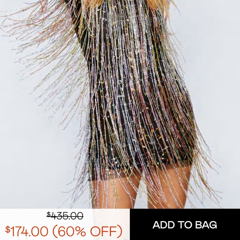 Tassel Beaded Mini Shift Mini Dress